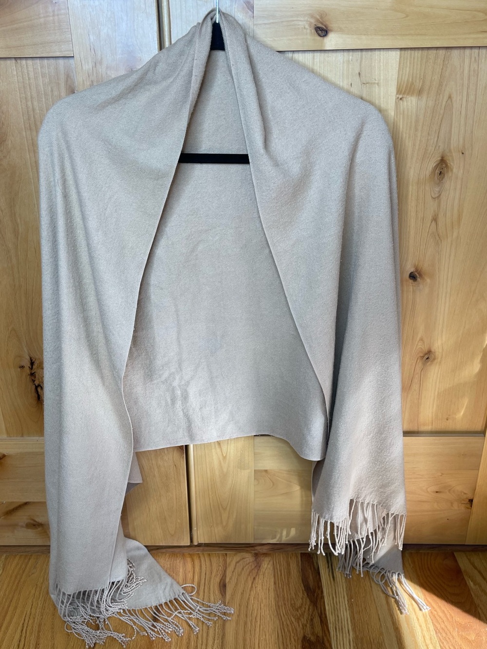 Tan fringed wrap